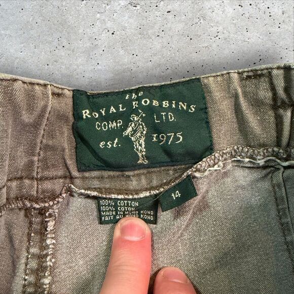 Royal Robbins 100% Cotton Hiking Shorts Women’s Sz 14 Vintage Olive Green - Picture 8 of 10